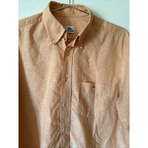 LACOSTE Oxford Cotton Button Down Long Sleeve Shirt Pearch | Men’s 40 (Med)